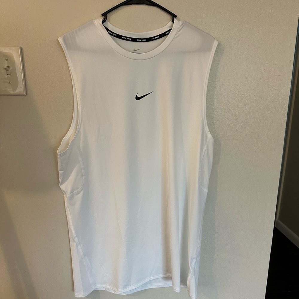 Men’s White Nike Pro Tank Top